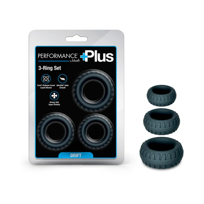 Performance Plus Drift Silicone Cock Rings (3 Piece Set)