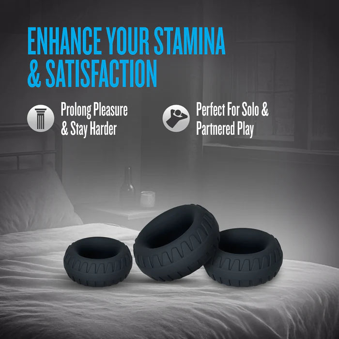 Performance Plus Drift Silicone Cock Rings (3 Piece Set)