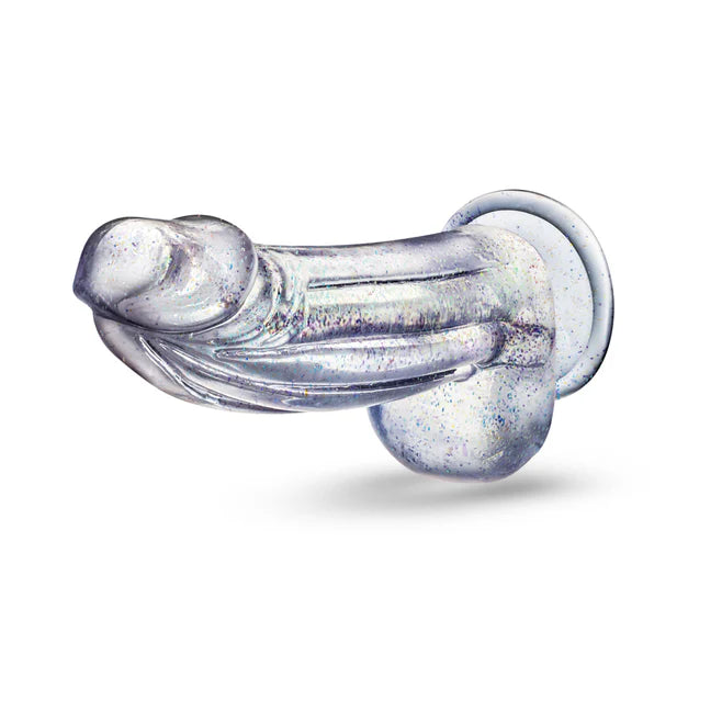 Naturally Yours Bling Glitter Silicone Dildo with Balls 7.5” – Suction Cup & Harness Compatible