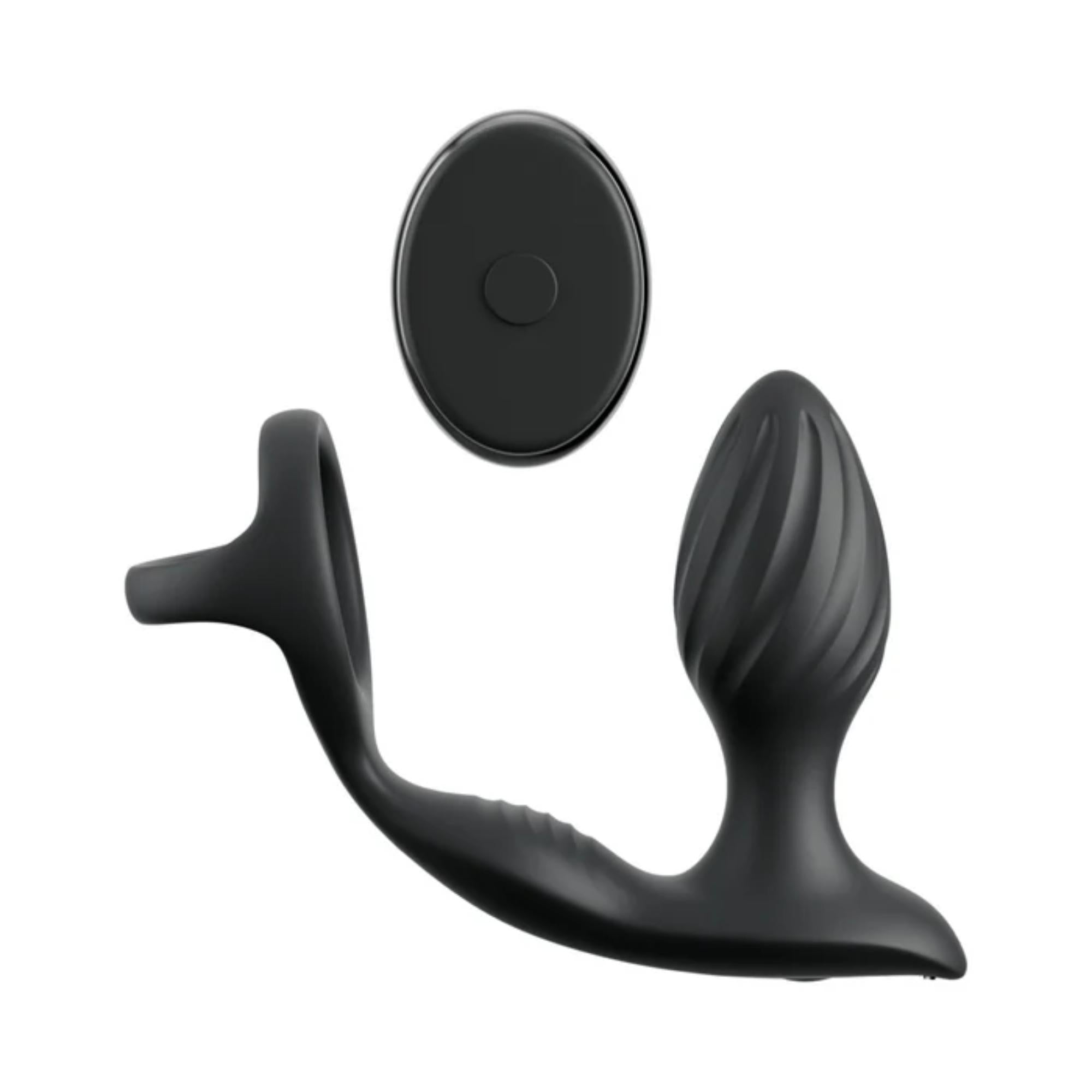Anal Fantasy Elite Ass-Gasm Gyro-Milk Pro Cock Ring with Butt Plug and Remote Control