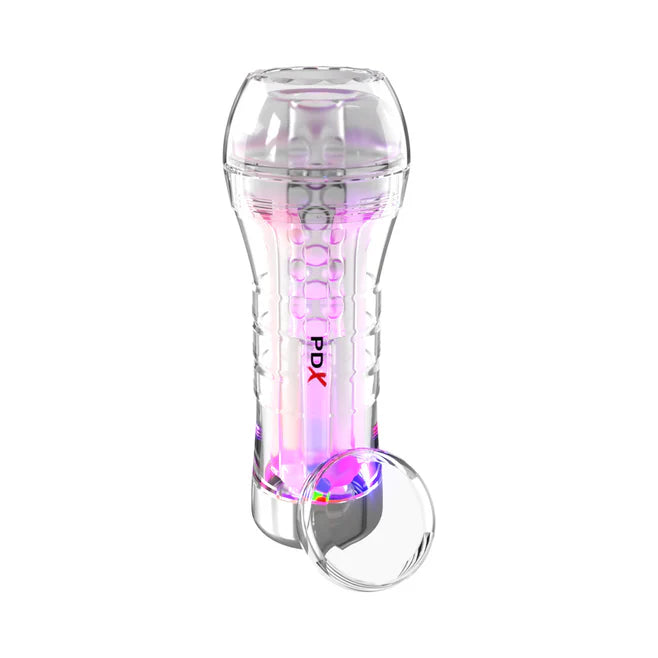 PDX Elite ViewTube XXL See-Thru LED Stroker – Clear Tunnel with LED Light Show