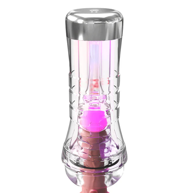 PDX Elite ViewTube XXL See-Thru LED Stroker – Clear Tunnel with LED Light Show