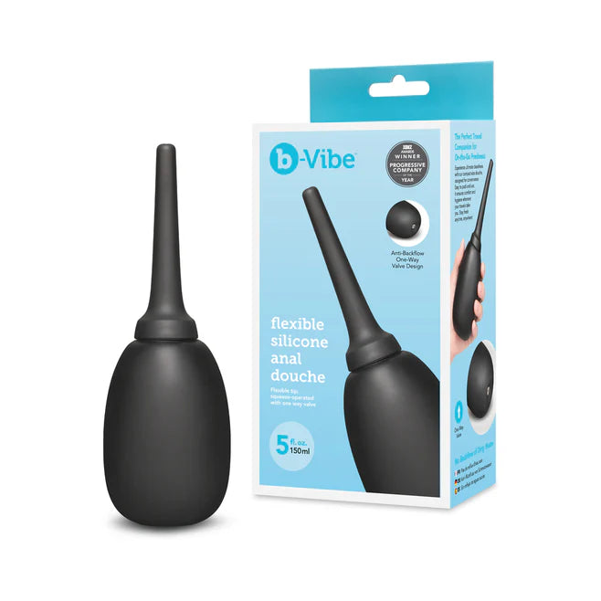 b-Vibe Flexible Silicone Anal Douche with Anti-Backflow Valve