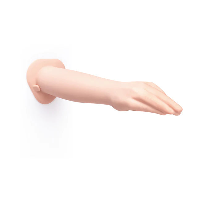 B-Vibe 16.5" Silicone Hand Fisting Dildo – Extra-Deep Realistic Arm with Suction Base