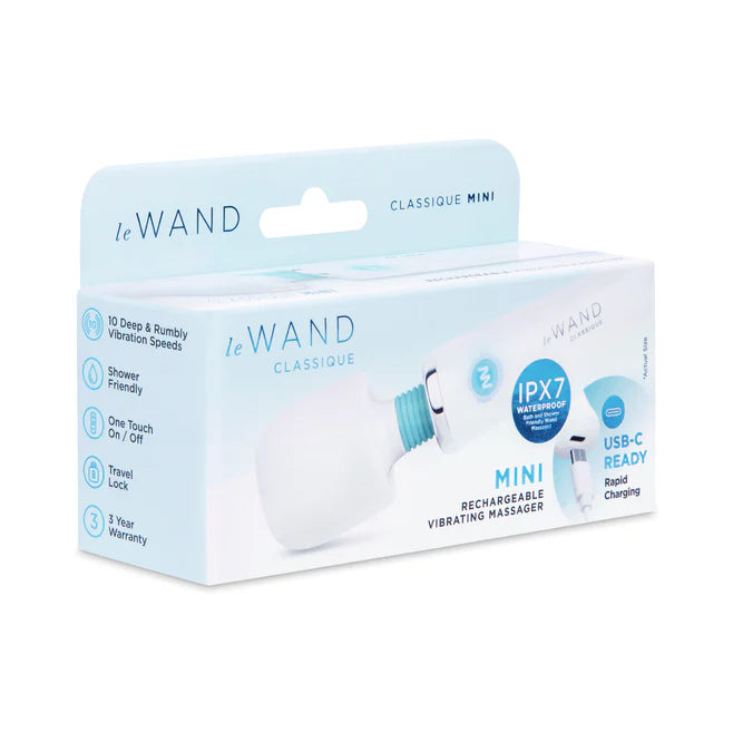 Le Wand Classique Mini Wand Massager – Rechargeable Compact Vibrating Wand