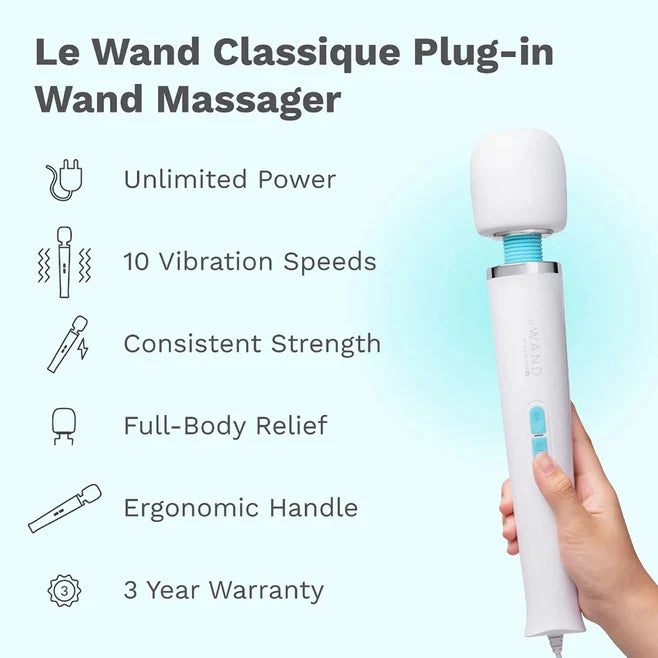 Le Wand Classique Plug-In Wand Massager – Original Full-Body Vibrating Massager