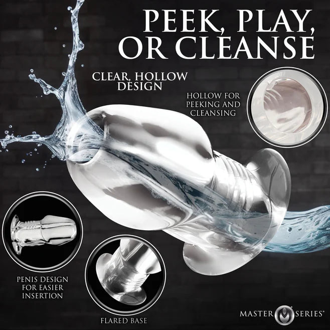 Master Series Dicked Clear Hollow Anal Plug