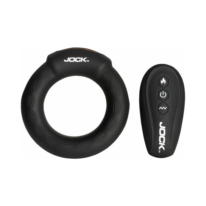 Jock Rumbler Vibrating & Warming Rechargeable Silicone C-Ring 1.8in with Remote