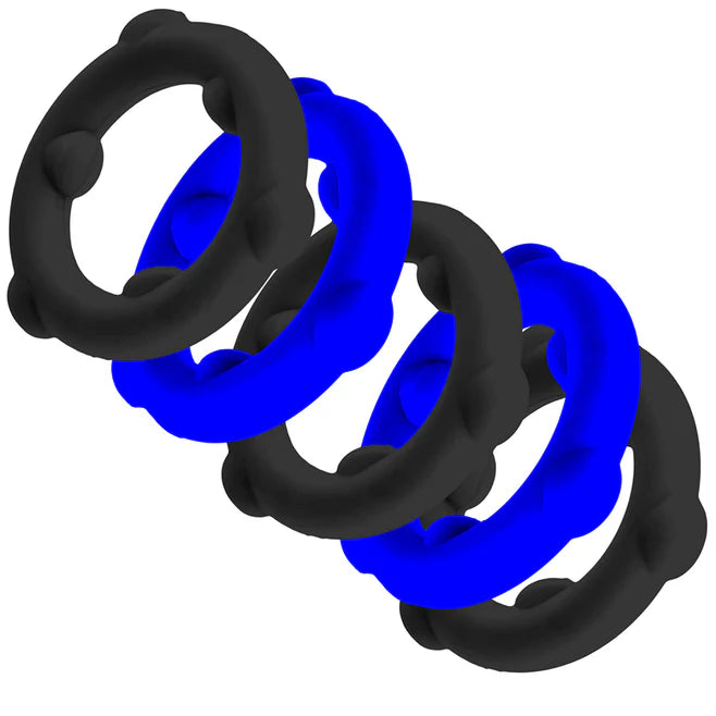 Oxballs Gearheads 5-Pack Spinner Rings – Liquid Silicone Cockring Set