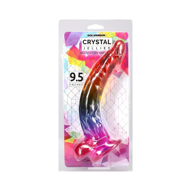 Crystal Jellies Realistic Dildo with Balls – 9.5 Inch