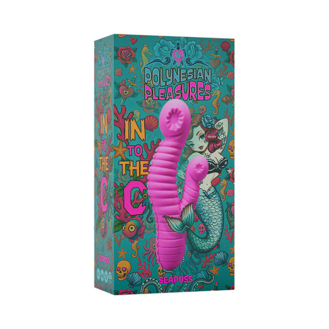 Polynesian Pleasures Into The C Seapuss Rechargeable Silicone Rabbit Vibrator with Clitoral Stimulator