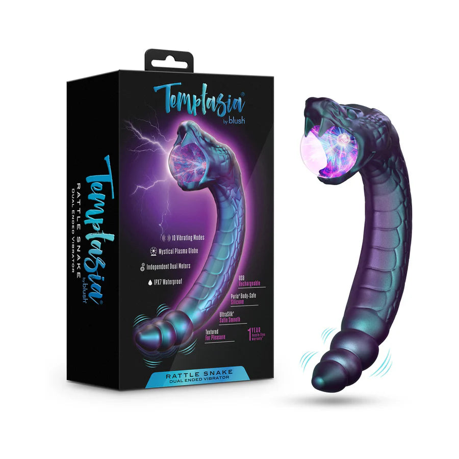 Temptasia Rattle Snake Rechargeable Silicone Vibrator with Dual Motors