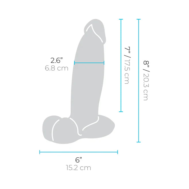 b-Vibe Slipskin Realistic Silicone Dildo 8 in. Girthy – Extra-Girth Lifelike Dildo