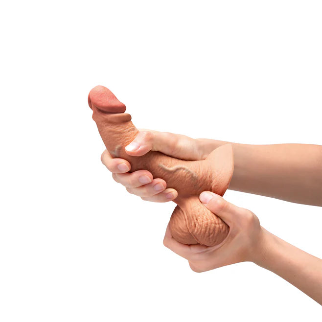 b-Vibe Slipskin Realistic Silicone Dildo 6.5 in. Curved – Lifelike Silicone Dildo