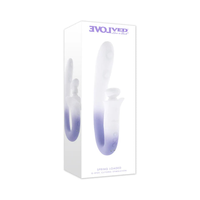 Spring Loaded Rechargeable Silicone Dual Vibrator with Tapping & Spring Motion
