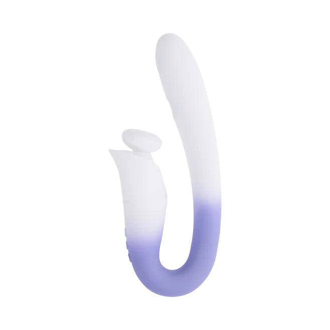 Spring Loaded Rechargeable Silicone Dual Vibrator with Tapping & Spring Motion