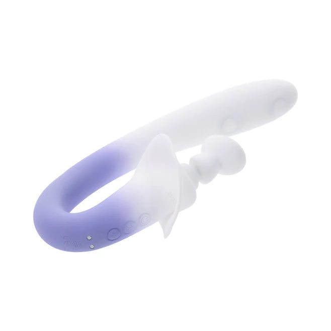 Spring Loaded Rechargeable Silicone Dual Vibrator with Tapping & Spring Motion