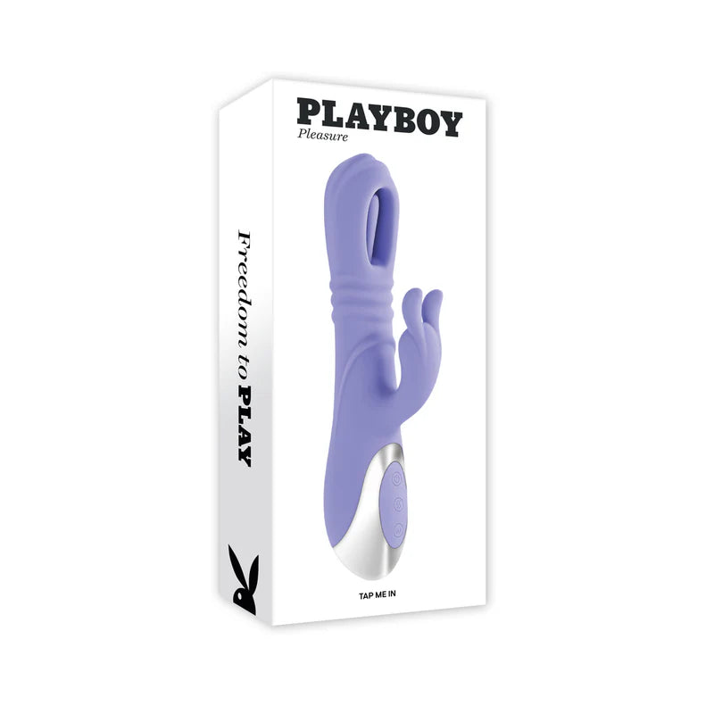 Playboy Tap Me In Dual Vibrating Rabbit – Thrusting Silicone Massager