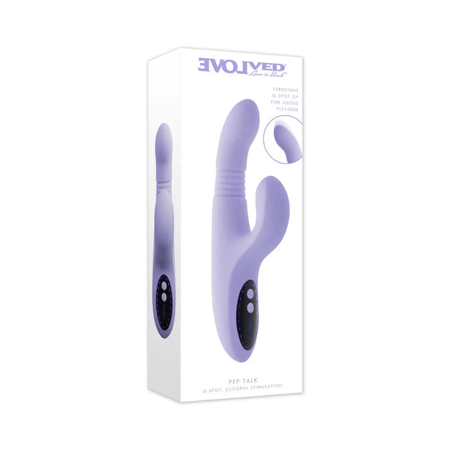 Pep Talk Rechargeable Silicone Rabbit Vibrator with Thrusting & Tapping Stimulation