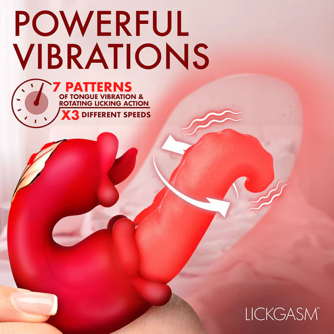 Lickgasm Lick Lasher – Rechargeable Silicone Licking Vibrator with Dual Tongue Action