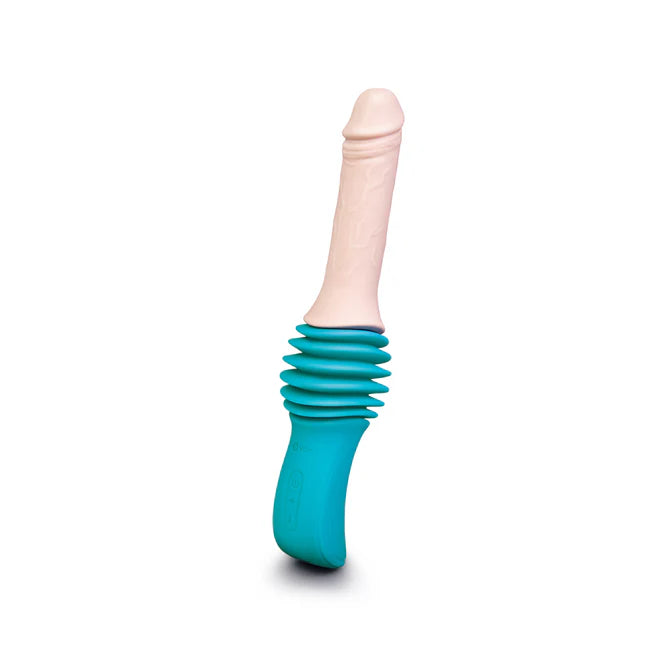 b-Vibe Thrusting Silicone Dildo Machine with Remote – 6.5 Inch