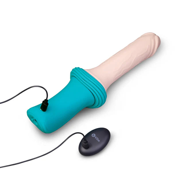 b-Vibe Thrusting Silicone Dildo Machine with Remote – 6.5 Inch