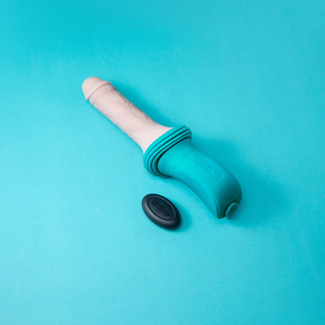 b-Vibe Thrusting Silicone Dildo Machine with Remote – 6.5 Inch