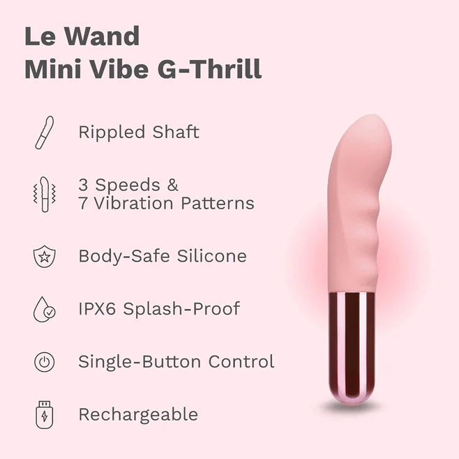 Le Wand Mini Vibe G-Thrill Rechargeable Rippled G-Spot Vibrator
