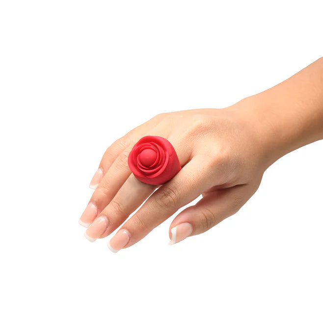 Bloomgasm Rose Ring Rechargeable Silicone Finger Vibrator
