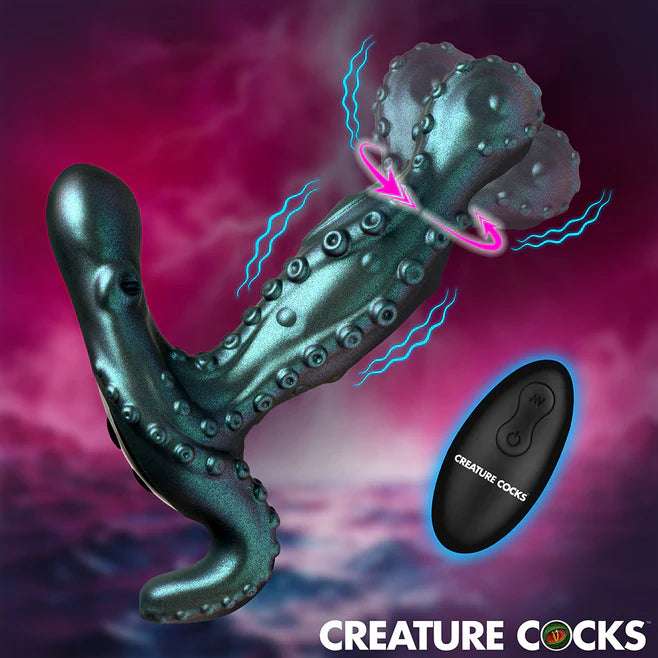 Creature Cocks Octoprobe Gyrating Rechargeable Silicone Prostate Vibrator with Remote Control