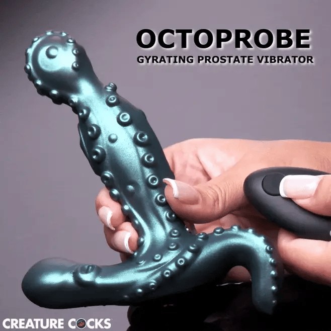 Creature Cocks Octoprobe Gyrating Rechargeable Silicone Prostate Vibrator with Remote Control