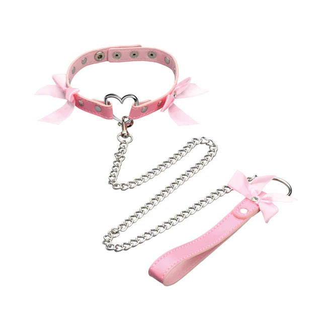 Master Series Kawaii Bondage Set Vegan Leather with Collar, Cuffs & Flogger
