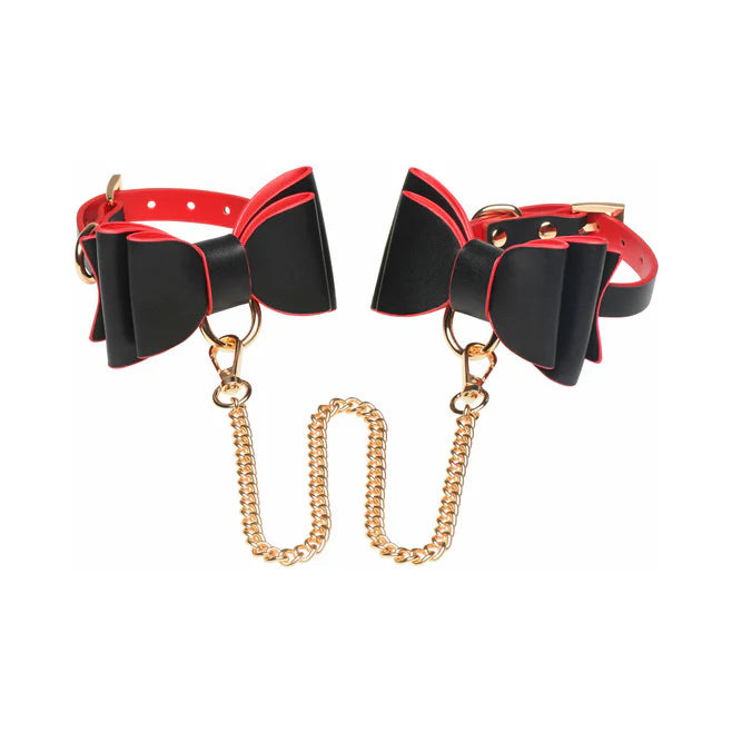 Master Series Goth Bondage Set Vegan Leather with Collar, Cuffs & Chain Leash