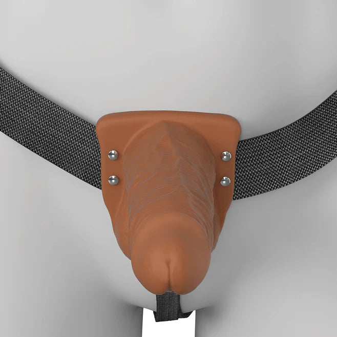 Fantasy X-Tensions Elite Vibrating Rechargeable Silicone Hollow Strap-On 6”