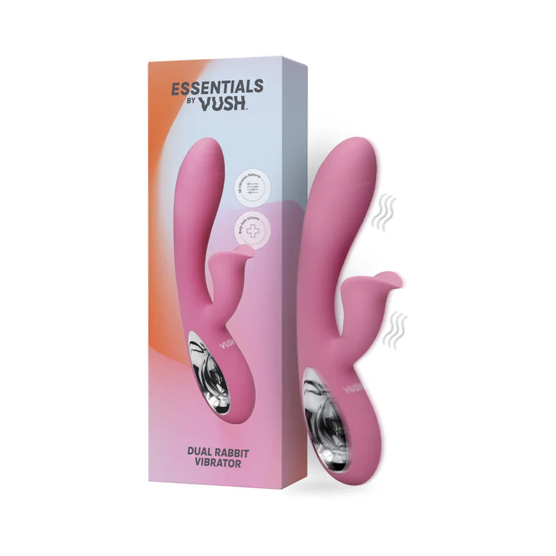 VUSH Essentials Dual Rabbit Vibrator – 36 Modes Waterproof Silicone G-Spot & Clitoral Stimulator