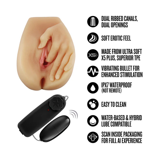 EnLust Selena Vibrating Masturbator – Dual Entry Textured Sleeve with Remote