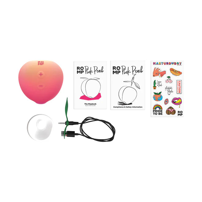ROMP Pink Peach Pleasure Air Vibrator – Rechargeable Waterproof Silicone Toy