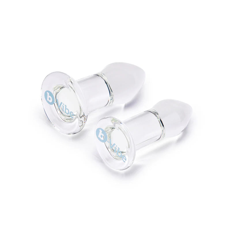 b-Vibe Intermediate Glass Anal Dilators Set (2 Piece) – Temperature Play Training Kit