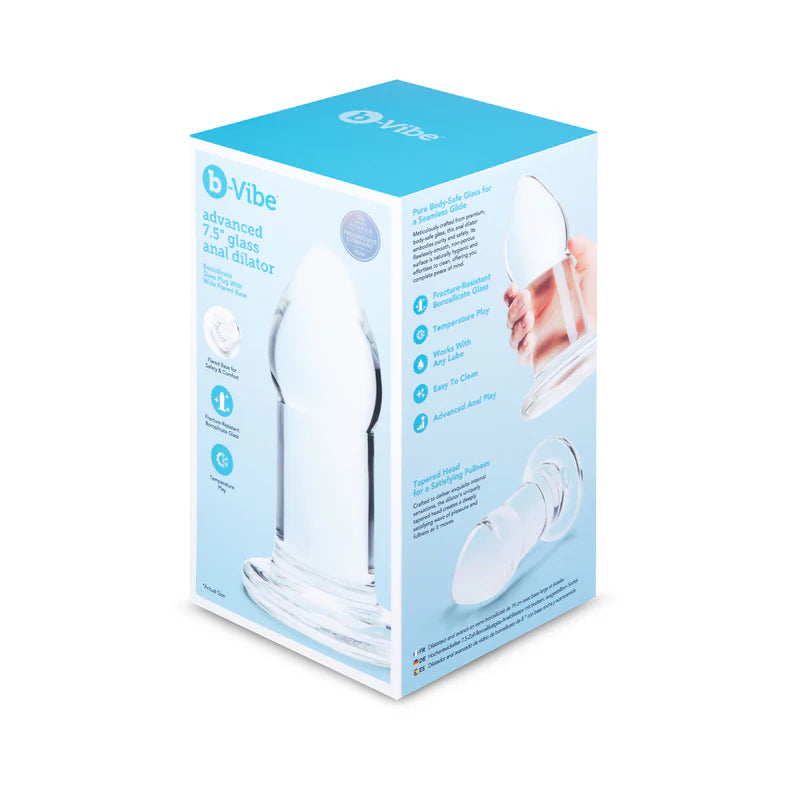 b-Vibe Advanced Glass Anal Dilator 7.5in – Temperature Play Silicone Alternative