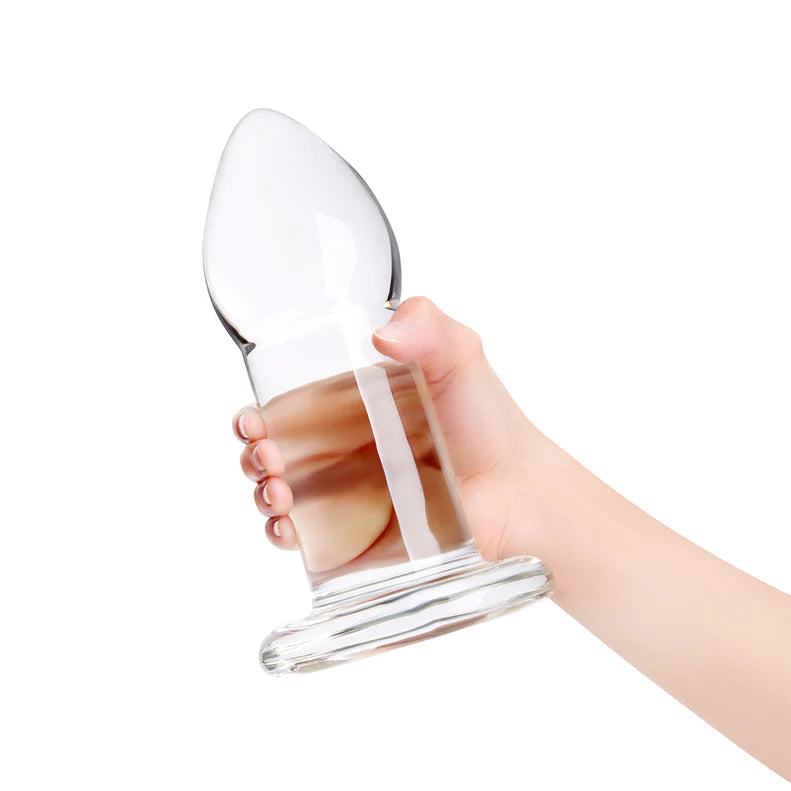 b-Vibe Advanced Glass Anal Dilator 8in – Temperature Play Training Tool