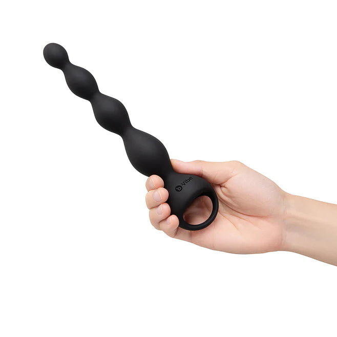 B-Vibe 6.5” Rechargeable Silicone Vibing Beads – Graduated Anal Beads