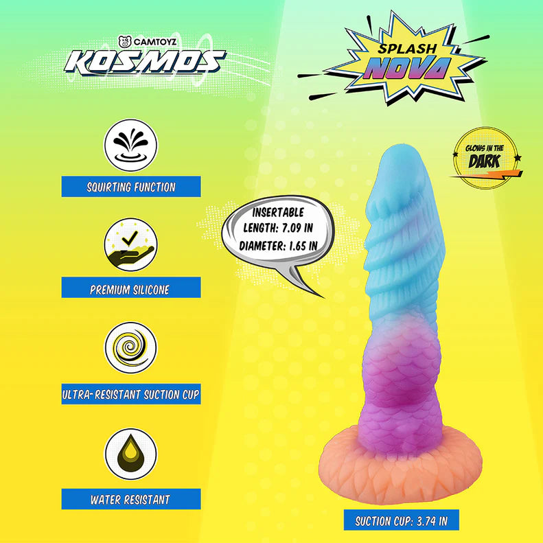 Camtoyz Splash Nova Tentacle Dildo – Glow-in-the-Dark Squirting Suction Design