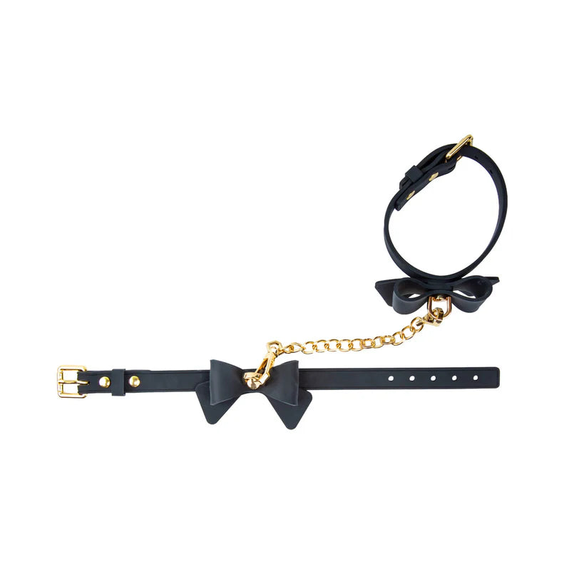 Temptasia Ardor Silicone Wrist and Ankle Restraints with Bow – Adjustable Bondage Set