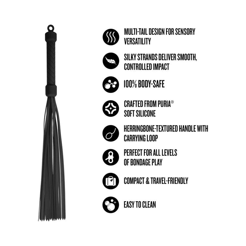 Temptasia Ardor Silicone Flogger – Multi-Tail Flexible Impact Toy