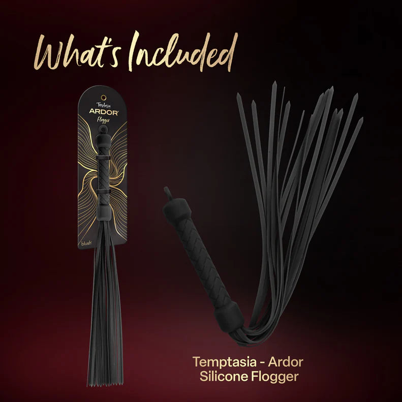 Temptasia Ardor Silicone Flogger – Multi-Tail Flexible Impact Toy
