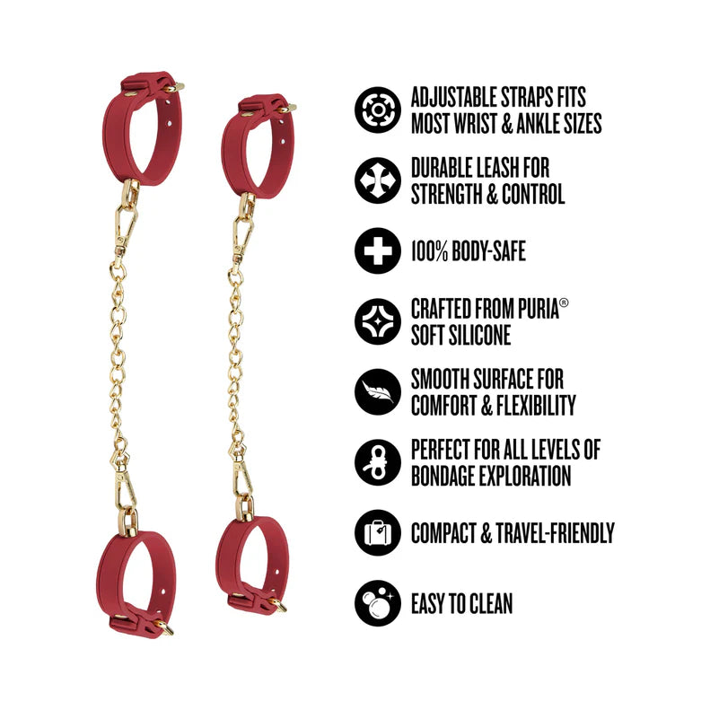 Temptasia Ardor Silicone Wrist and Ankle Restraints – Adjustable Bondage Set