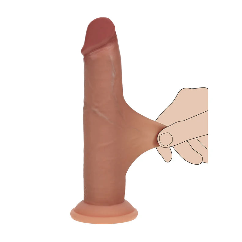 RealRock Dual Layered Silicone Realistic Sliding Skin Dildo 6in