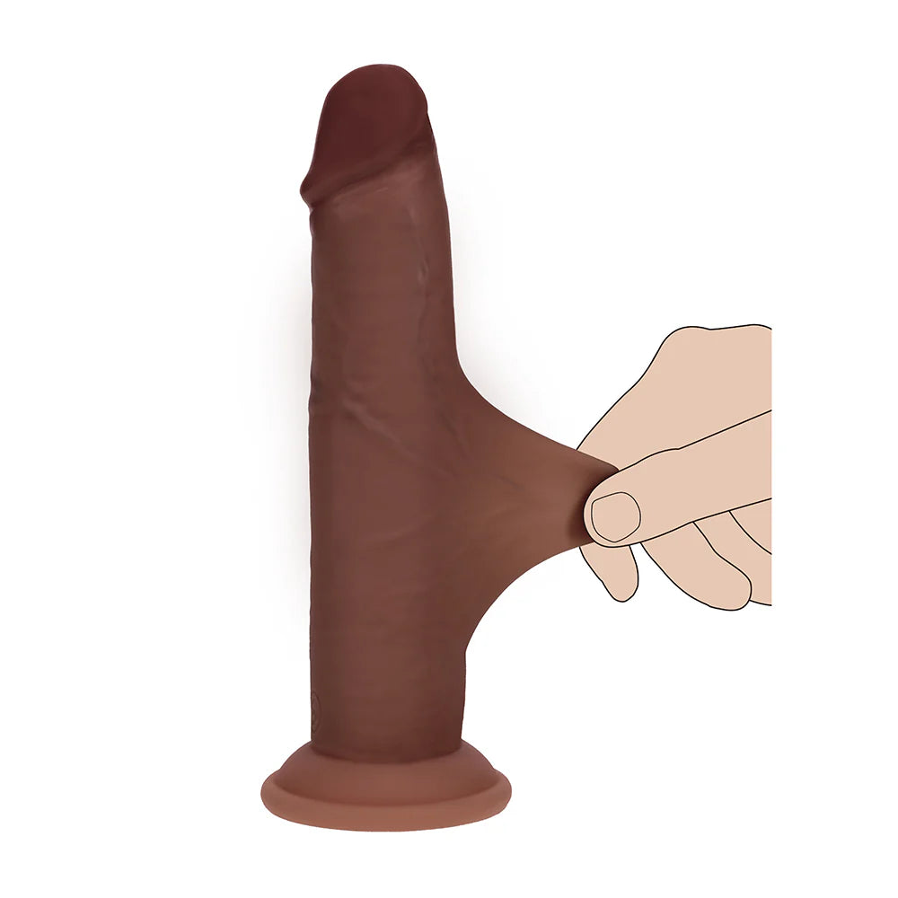 RealRock Dual Layered Silicone Realistic Sliding Skin Dildo 8in