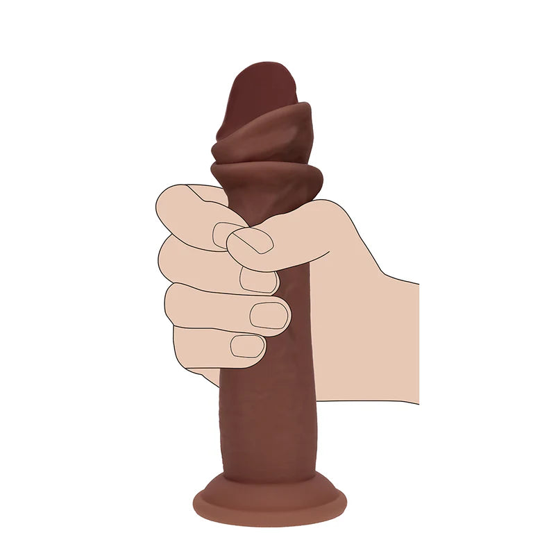RealRock Dual Layered Silicone Realistic Sliding Skin Dildo 8in