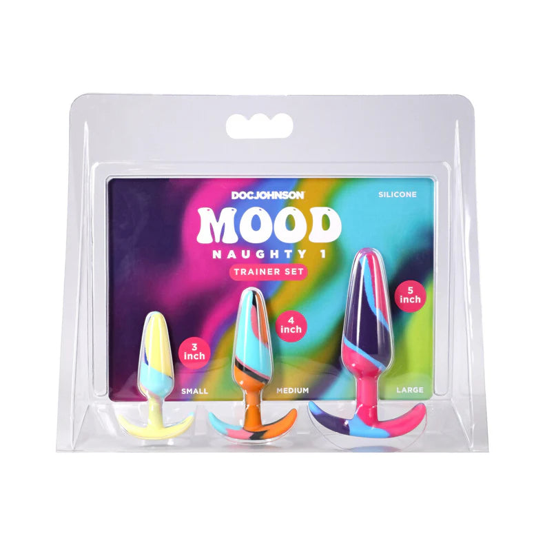 Mood Naughty 1 Kaleidoscope Trainer Silicone Anal Plug Set – 3 Piece Graduated Kit
